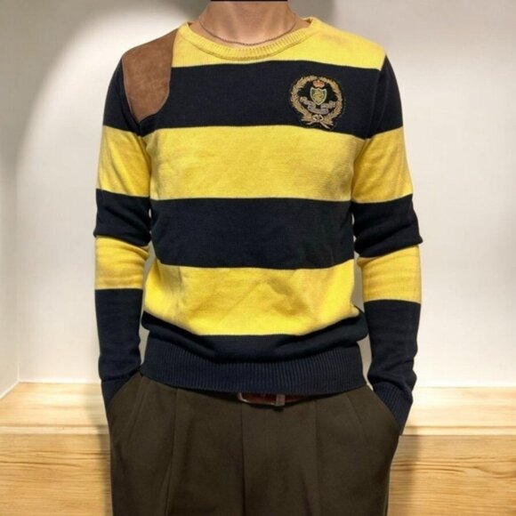 Ralph Lauren Other - S/M💛Ralph Lauren Sport Men's Yellow&Navy Striped Crewneck Sweater